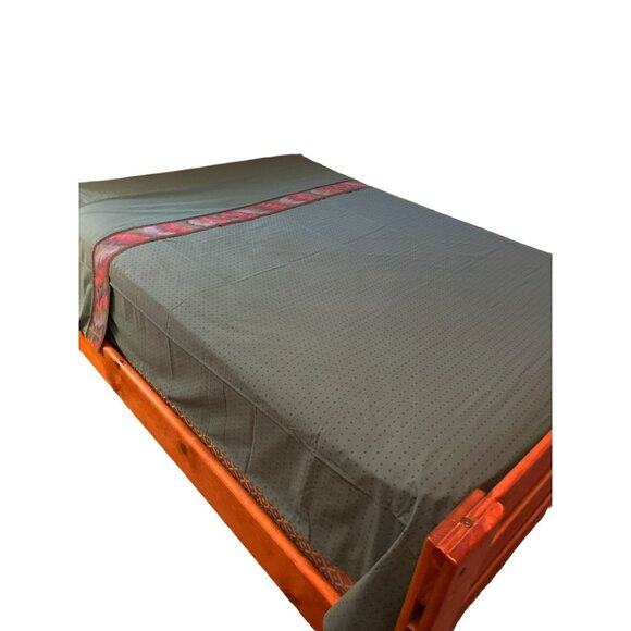 Vintage Full Size Sheet Set Used 2 Piece Blues Greens Purples - Picture 2 of 16